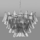 Williams Sonoma - Murano Tapered Leaf Chandelier Smoke